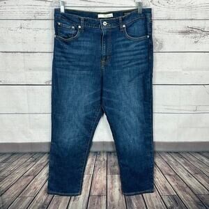 Ella Moss Jeans Womens 32 Blue‎ High Waisted Straight Leg Stretch Minimalist